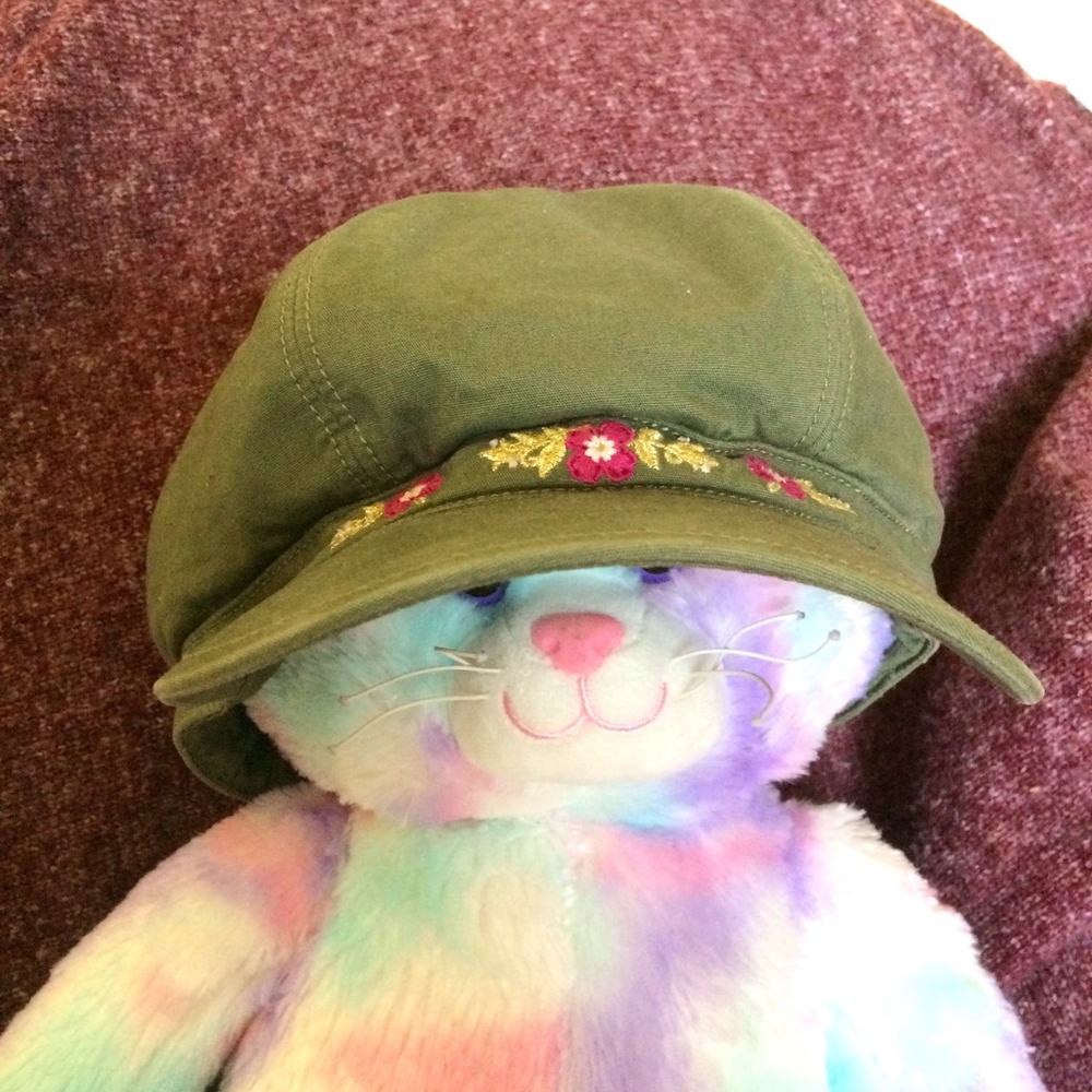 Floral Embroidered Baker Newsie newsboy Cap